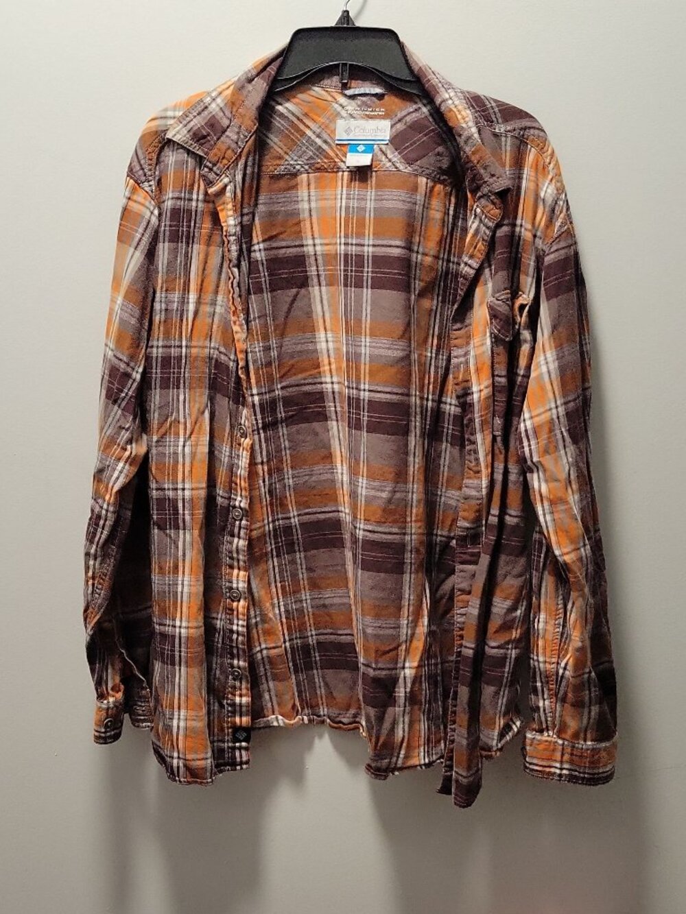 Columbia Omi-Wick Flannel Shirt - Orange and Brown - Western,country,casual,bbq